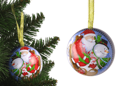 shumee Karácsonyi csecsebecse fém karácsonyfa dekoráció Mikulás hóember kékkel