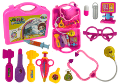 Lean-toys Little Doctor's Kit rózsaszín tok sztetoszkóp