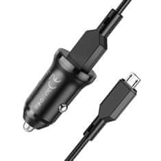 Borofone Borofone autós töltő USB-microUSB kábellel - Fekete
