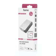 Hama USB kártyaolvasó All in One, USB-A 2.0, fekete-ezüst