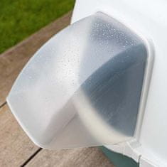 Stefanplast Chic Outdoor 56x54,5x39cm kültéri fedett macska WC kis tetővel a víz elvezetésért fehér/világos barna