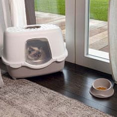 Chic Indoor 56x39x39cm fedett macska WC szűrővel fehér/világos barna