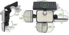 BigBuy 171 LED-es szürkület- és mozgásérzékelős, kültéri szolár lámpa (BB-20224)