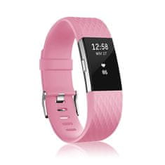BStrap Silicone Diamond (Small) szíj Fitbit Charge 2, pink