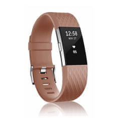 BStrap Silicone Diamond (Small) szíj Fitbit Charge 2, brown