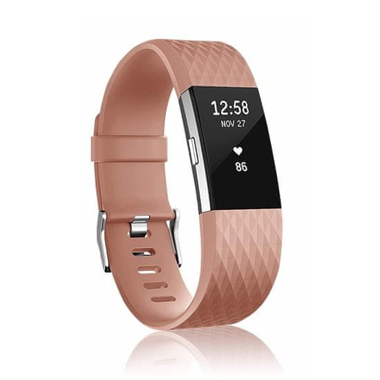 BStrap Silicone Diamond (Large) szíj Fitbit Charge 2, brown
