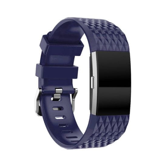 BStrap Silicone Diamond (Small) szíj Fitbit Charge 2, blue