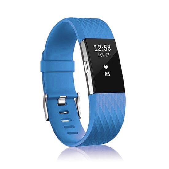 BStrap Silicone Diamond (Large) szíj Fitbit Charge 2, blue