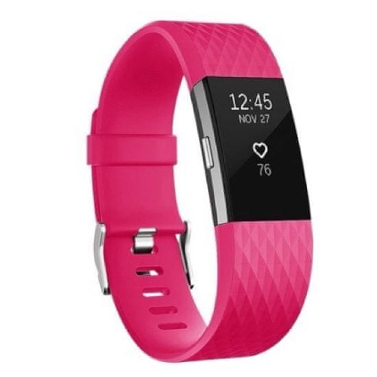 BStrap Silicone Diamond (Small) szíj Fitbit Charge 2, dark pink