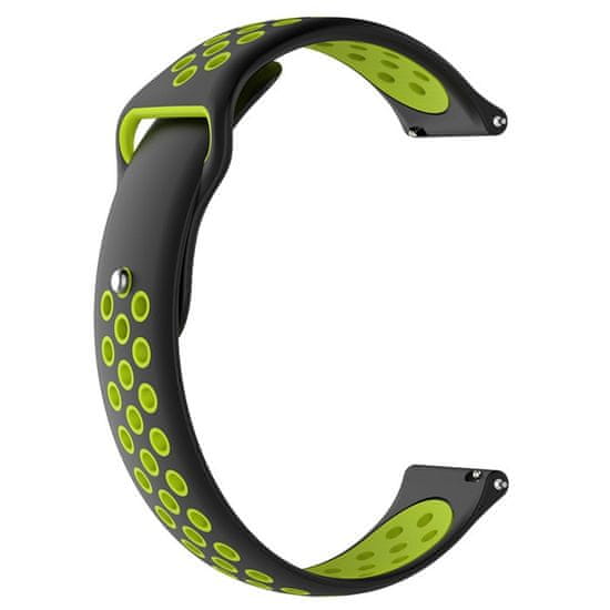 BStrap Silicone Sport szíj Huawei Watch GT2 42mm, black/green