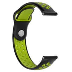 BStrap Silicone Sport szíj Huawei Watch GT3 42mm, black/green