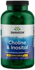 Swanson Choline &amp; Inozitol, 250 mg, 250 kapszula