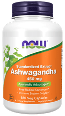 NOW Foods Ashwagandha kivonat, 450 mg, 180 Vega kapszula