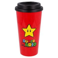 Stor Műanyag termo pohár fedővel SUPER MARIO Star, 520ml, 01379
