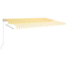 Greatstore sárga és fehér kézzel kihúzható LED-es napellenző 500 x 350 cm