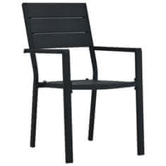 shumee 2 darab fekete fautánzatú HDPE kerti szék