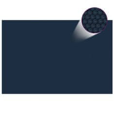 Greatstore fekete és kék napelemes lebegő PE medencefólia 600 x 400 cm
