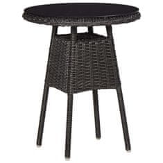 shumee 2 db fekete polyrattan kerti szék teázóasztallal