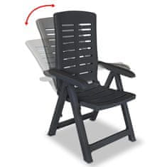 Greatstore 2 db antracitszürke dönthető műanyag kerti szék