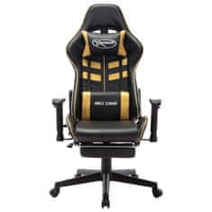 Vidaxl fekete és aranyszínű műbőr gamer szék lábtámasszal 20512
