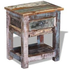 shumee 1 fiókos tömör újrahasznosított fa kisasztal 43 x 33 x 51 cm