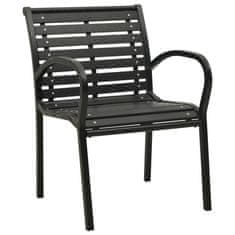 shumee 2 db fekete acél és WPC kerti szék