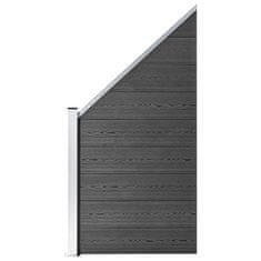 shumee fekete WPC kerítéspanelszett 792 x (105-186) cm 