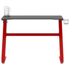Greatstore fekete-piros ZZ-lábú gamer asztal 110 x 60 x 75 cm