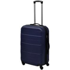 Greatstore 3 darabos kék húzható kemény bőrönd szett 45,5/55/66 cm