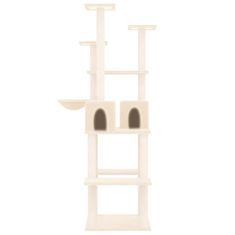 Greatstore krémszínű macskabútor szizál kaparófákkal 167 cm