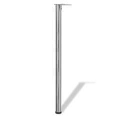 Greatstore 242138 4 Height Adjustable Table Legs Brushed Nickel 1100 mm