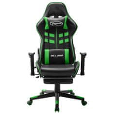 Vidaxl fekete és zöld műbőr gamer szék lábtámasszal 20513