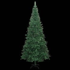 Vidaxl zöld megvilágított műkarácsonyfa gömb szettel 240 cm L 3077491