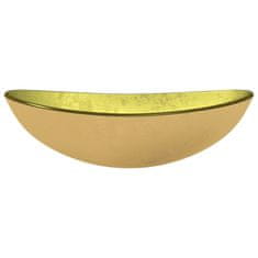 shumee aranyszínű edzett üveg mosdókagyló 54,5 x 35 x 15,5 cm