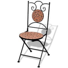 Greatstore 2 db terrakotta színű összecsukható kerámia kerti szék