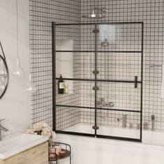 Greatstore fekete ESG zuhanykabin összecsukható ajtóval 120x140 cm