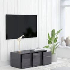 shumee magasfényű szürke forgácslap TV-szekrény 80 x 34 x 30 cm