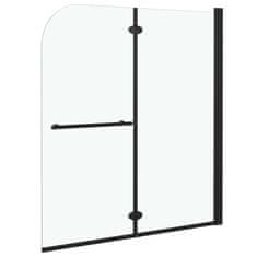 shumee 2 paneles fekete ESG zuhanyzó összecsukható ajtóval 120x140 cm
