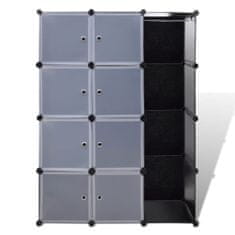 Vidaxl fekete/fehér szekrény 9 tárolórekesszel 37 x 146 x 180,5 cm 240497