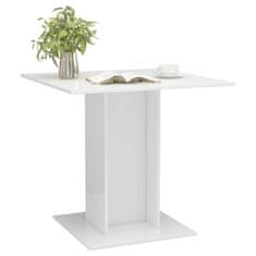shumee 800258 Dining Table High Gloss White 80x80x75 cm Chipboard