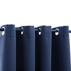 Vidaxl 2 db kék sötétítőfüggöny fémgyűrűkkel 140 x 225 cm 134451