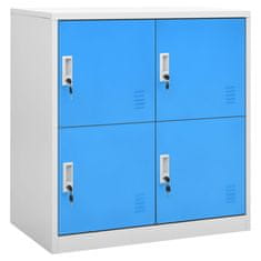 shumee 2 db világosszürke-kék acél zárható szekrény 90 x 45 x 92,5 cm 