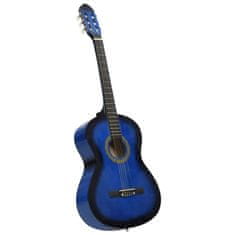Vidaxl kék 4/4-es klasszikus gitár kezdőknek tokkal 39" 3055599