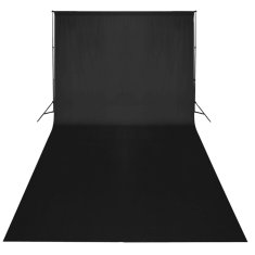 Vidaxl stúdiófelszerelés 600 x 300 cm-es fekete háttérrel és lámpákkal 160179