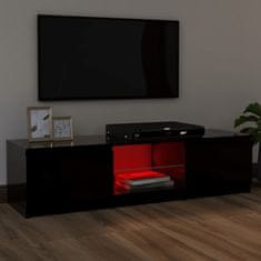 shumee fekete TV-szekrény LED lámpákkal 120 x 30 x 35,5 cm