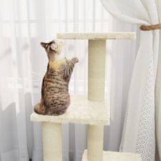 shumee krémszínű macskabútor szizál kaparófákkal 92 cm