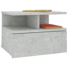 shumee 2 db betonszürke forgácslap úszó éjjeliszekrény 40 x 31 x 27 cm 