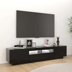 shumee fekete TV-szekrény LED-lámpákkal 180 x 35 x 40 cm