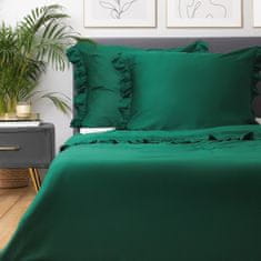 Homla SELIN sötétzöld szatén ágynemű 160x200 cm