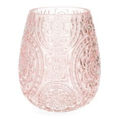 Homla ROSAS üveg lámpa rózsaszín 12x15 cm